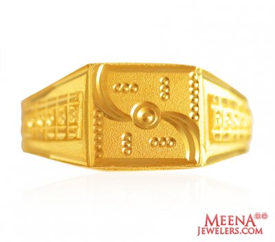 22k Gold Mens Thin Ring  ( Mens Gold Ring )