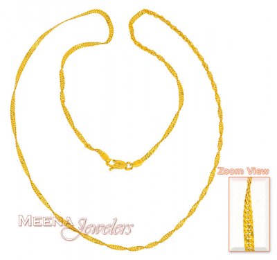 22Kt Gold Chain (16 Inch) ( Plain Gold Chains )