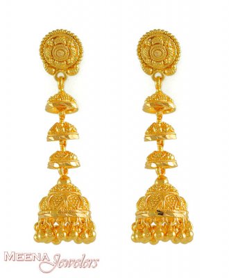 22Kt Gold Fancy Earrings ( 22Kt Gold Fancy Earrings )
