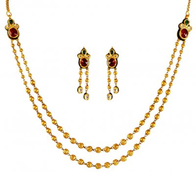 22K Gold Layered Antique Set ( Antique Necklace Sets )