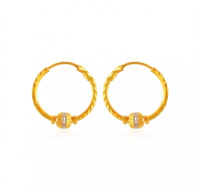 22karat Gold fancy Hoop Earrings ( Hoop Earrings )