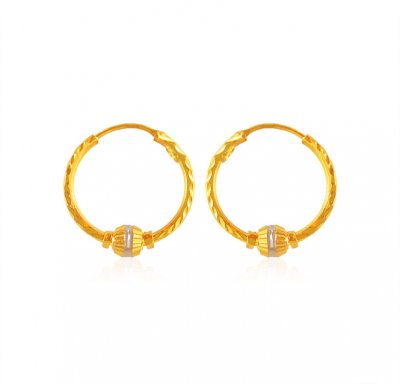 22karat Gold fancy Hoop Earrings ( Hoop Earrings )