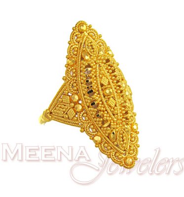Indian Filigree Gold Ring ( Ladies Gold Ring )