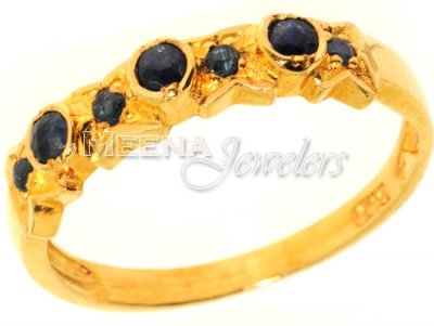 Gold Ring with Sapphire ( Ladies Rings with Precious Stones )