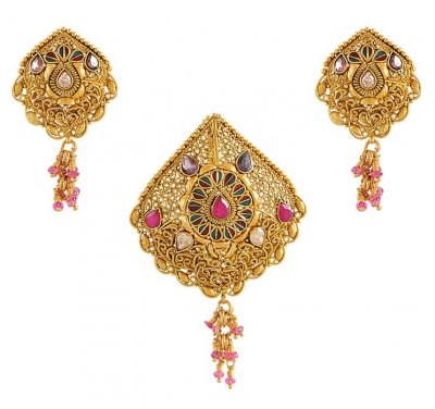 22Kt Gold Pendant Set ( Antique Pendant Sets )