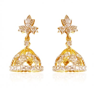 18k Gold  Diamond  Earrings ( Diamond Earrings )