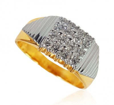 18KT Gold Diamond Ring for Men ( Diamond Rings )