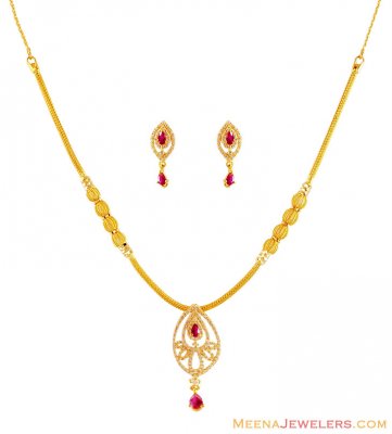 Designer 22K Pendant Necklace Set ( Light Sets )