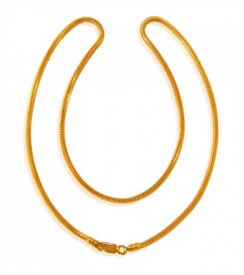 22K Gold 16 Inches Chain ( Plain Gold Chains )