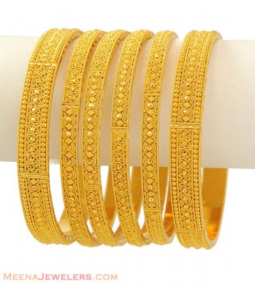 Gold Indian Bangles Set ( Set of Bangles )