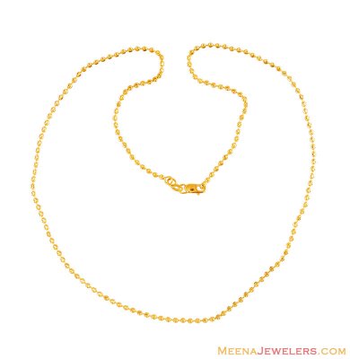 22k Yellow Gold Ball Chain ( 22Kt Gold Fancy Chains )