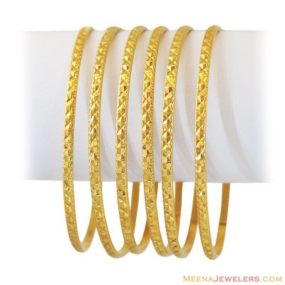 22k Yellow Gold Bangles(6 Pcs) ( Set of Bangles )