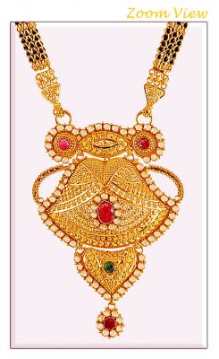 22K Gold Ruby Emerald Mangalsutra ( MangalSutras )