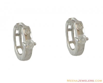 White Gold Clip on Earrings ( White Gold Earrings )