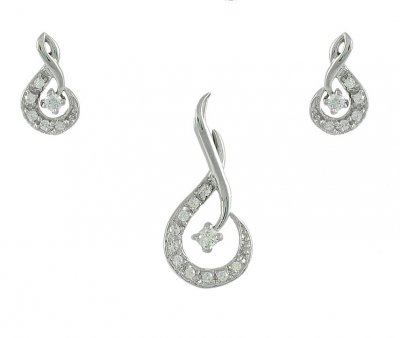 18K White Gold Pendant Set ( White Gold Pendant Sets )