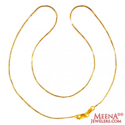 22KT Gold Two Tone Snake Chain ( 22Kt Gold Fancy Chains )