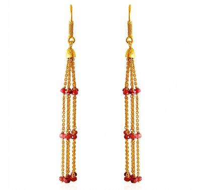 22Kt Long Gold Earring ( Long Earrings )