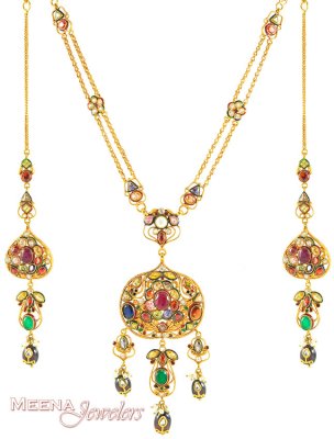 Gold Antique Necklace Set ( Antique Necklace Sets )