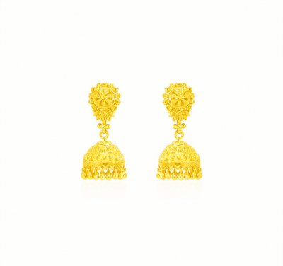 22 Kt Gold Jhumki Earrings ( 22Kt Gold Fancy Earrings )