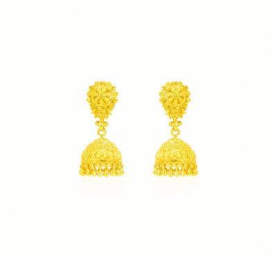 22 Kt Gold Jhumki Earrings ( 22Kt Gold Fancy Earrings )