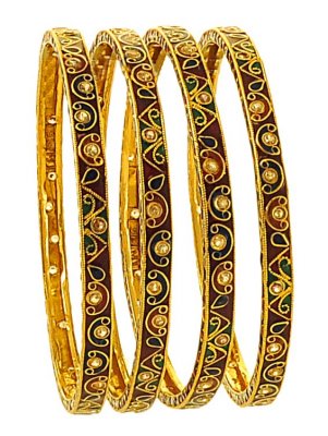 22K Antique Bangle Set ( Antique Bangles )