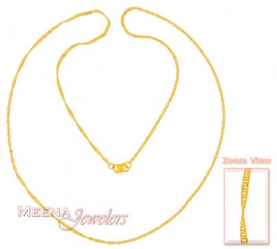 22Kt Gold Chain (18 Inch) ( Plain Gold Chains )