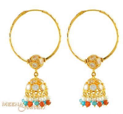 22Kt Gold Chandelier Hoop ( Hoop Earrings )