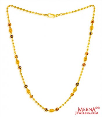 22k Gold Ladies Meena Chain  ( 22Kt Gold Fancy Chains )