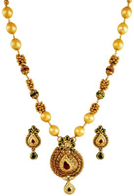 22 Karat Gold Antique Set ( Antique Necklace Sets )