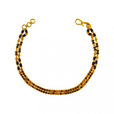 22 Kt Gold Black Beads Bracelet ( Ladies Bracelets )