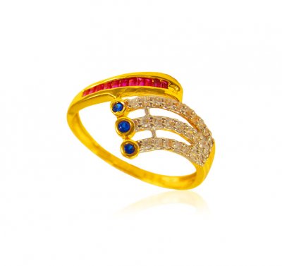 22 Karat Gold CZ Ladies Ring ( Ladies Signity Rings )