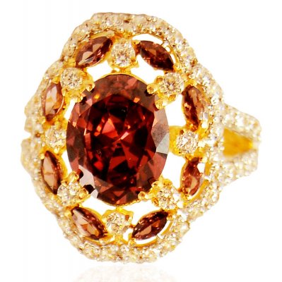 22Kt Gold CZ Ring ( Ladies Signity Rings )