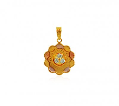 Three Tone 22K Gold Pendant ( Fancy Pendants )