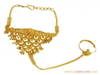 22K Gold Traditional Panja Bracelet - BrLa13238 - 22K Gold Ladies ...