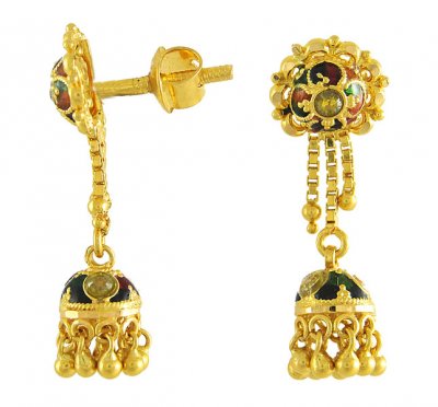 MeenaKari Gold Earrings ( 22Kt Gold Fancy Earrings )