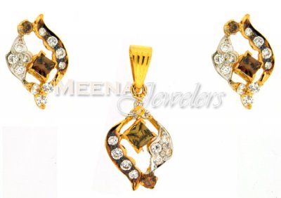 22Kt Gold Fancy Pendant Set ( Fancy Pendant Set )