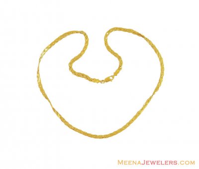 22k Gold Flat Chain ( Plain Gold Chains )