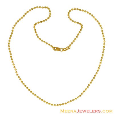22K Gold Balls Chain (16 inch) ( 22Kt Gold Fancy Chains )