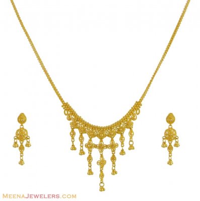 Gold Necklace Set (22 K) ( Light Sets )