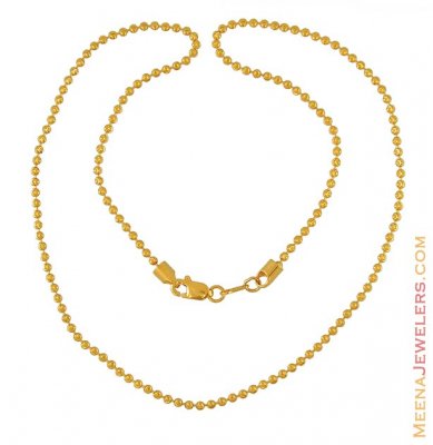 Yellow Gold Ball Chain(22k) ( 22Kt Gold Fancy Chains )