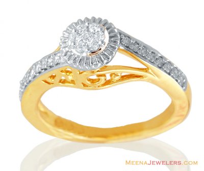 Halo Style 18K Gold Diamond Ring  ( Diamond Rings )