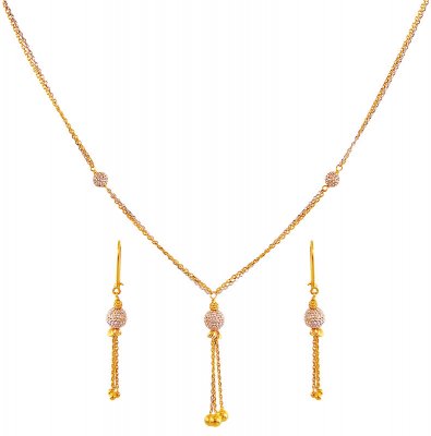 Two Tone 22K Necklace Set  ( Light Sets )