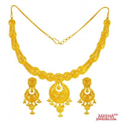 22Kt Gold  Necklace Set ( 22 Kt Gold Sets )