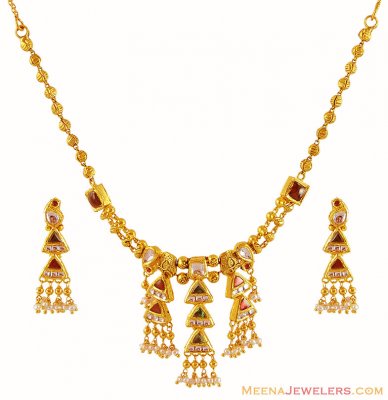 Antique 22K Necklace Set ( Antique Necklace Sets )