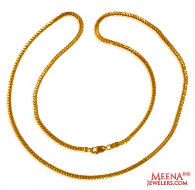 22K Gold Fox Chain (22 Inches) ( Plain Gold Chains )