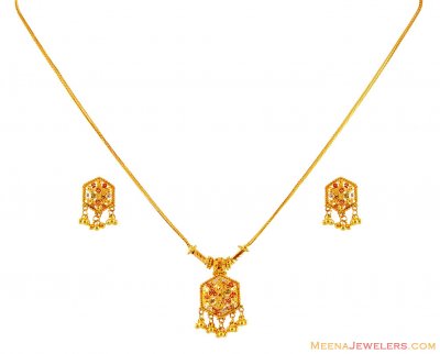 22K 3Tone Light Necklace Set ( Light Sets )