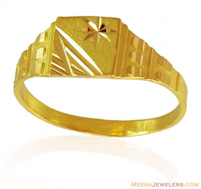 22k Mens Gold Ring Fancy Style ( Mens Gold Ring )