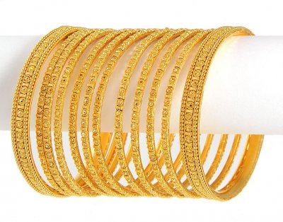 22Kt Gold Bangles (set of 12) ( Set of Bangles )