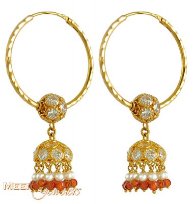 22Kt Gold Chandelier Hoop ( Hoop Earrings )