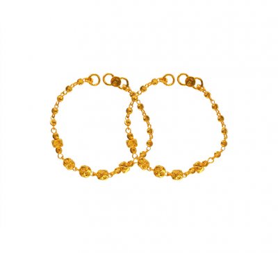 22 Kt Gold Kids Maniya (2PC) ( 22Kt Baby Bracelets )